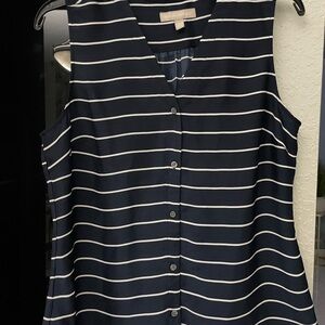 Banana Republic Navy Striped Sleeveless Top